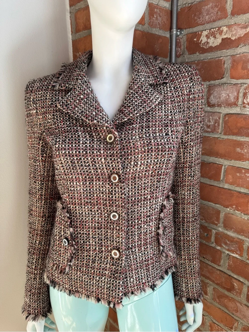 Vintage Chanel Multi Color Tweed Jacket | 2003A